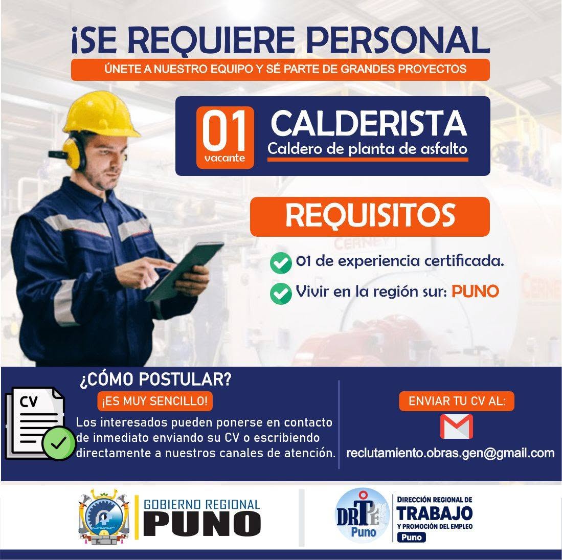 Flyer Calderista (Caldero de Planta de Asfalto)