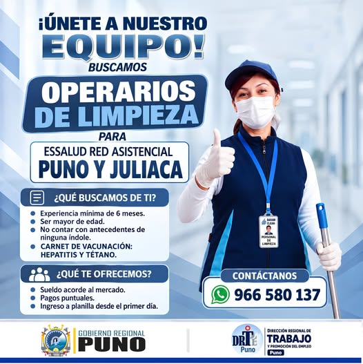 Flyer OPERARIOS DE LIMPIEZA