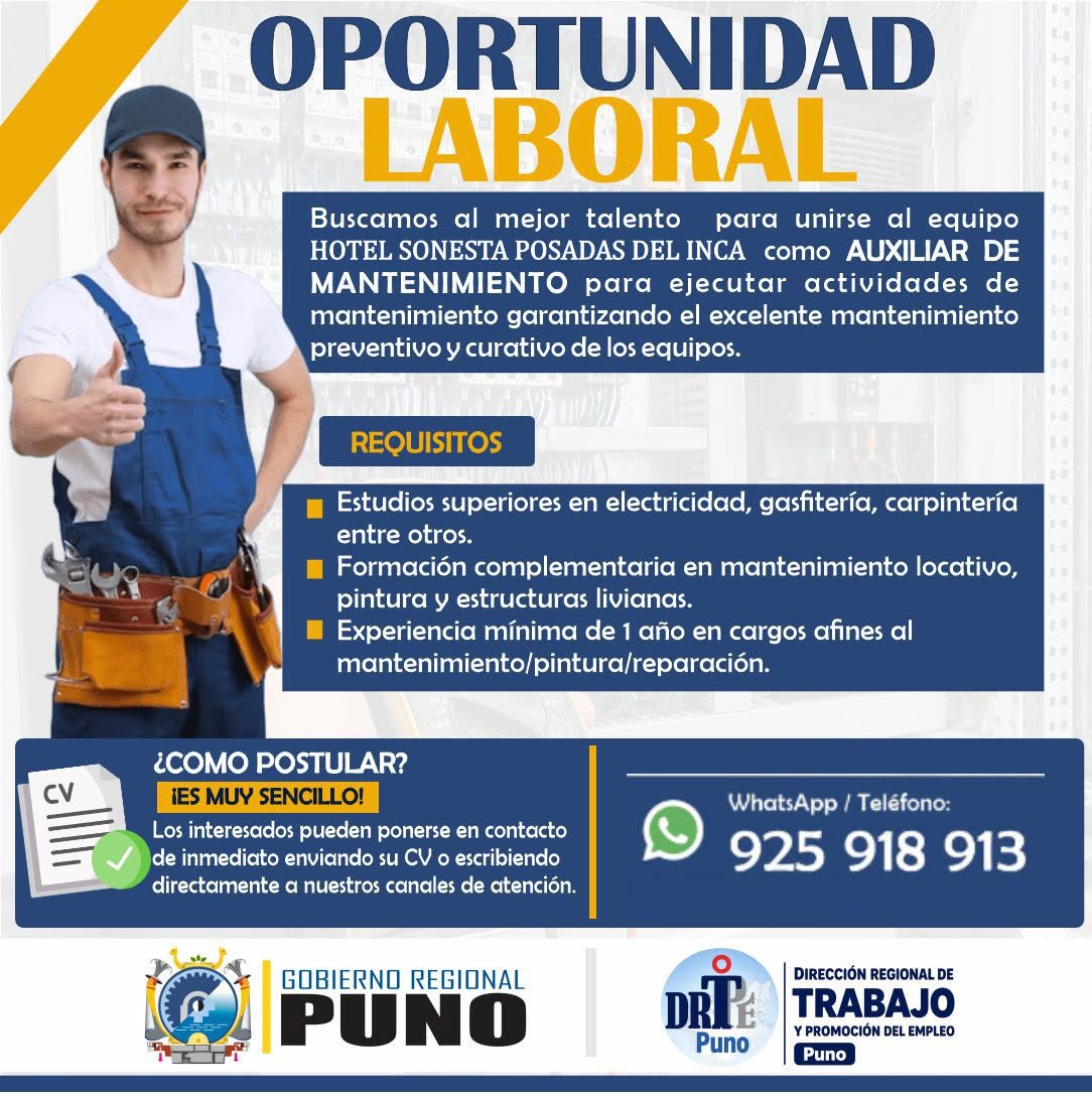 Flyer Auxiliar de mantenimiento